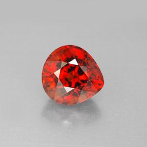 Grenat spessartite orange naturelle en forme de poire, 3,32 ct, VVS-VS