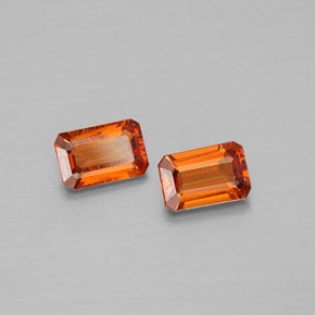 Achetez naturel ct orange grenat spessartite gems, taille émeraude, en provenance mozambique chez gemselect. en stock, livraison internationale!