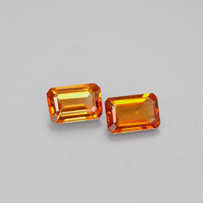 Achetez naturel ct orange grenat spessartite gems, taille émeraude, en provenance mozambique chez gemselect. en stock, livraison internationale!