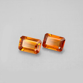 Achetez naturel ct orange grenat spessartite gems, taille émeraude, en provenance mozambique chez gemselect. en stock, livraison internationale!