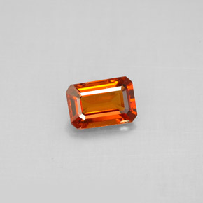 Grenat spessartite orange naturelle taille émeraude, 0,91 ct, VS