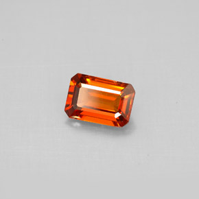 Grenat spessartite orange naturelle taille émeraude, 0,91 ct, VS