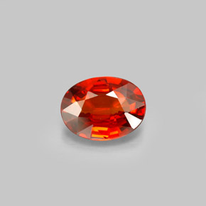 Grenat spessartite rouge naturelle coupe ovale, 2,17 ct, VVS-VS
