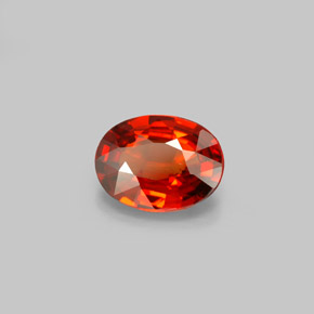 Grenat spessartite rouge naturelle coupe ovale, 2,17 ct, VVS-VS