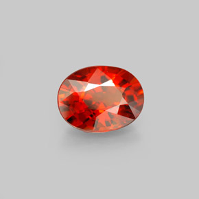 Grenat spessartite rouge naturelle coupe ovale, 2,49 ct, VS