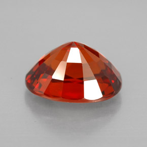 Grenat spessartite rouge naturelle coupe ovale, 4,14 ct, VS