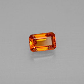 Grenat spessartite orange naturelle taille émeraude, 0,71 ct, VVS-VS