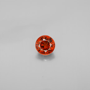 Grenat spessartite orange naturelle coupe roude, 0,85 ct, VVS-VS