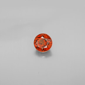 Grenat spessartite orange naturelle coupe roude, 0,85 ct, VVS-VS