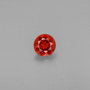 Grenat spessartite orange naturelle coupe roude, 0,80 ct, VVS
