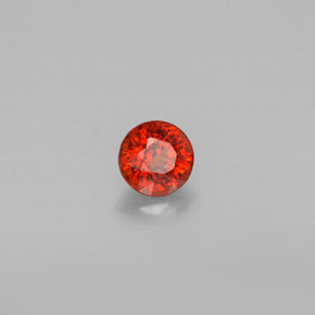 Grenat spessartite orange naturelle coupe roude, 0,85 ct, VVS