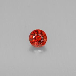 Grenat spessartite orange naturelle coupe roude, 0,86 ct, VVS-VS