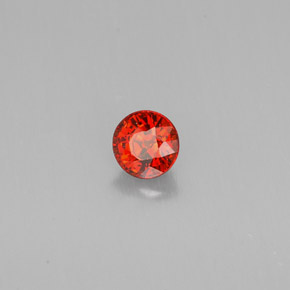 Grenat spessartite orange naturelle coupe roude, 0,86 ct, VVS-VS