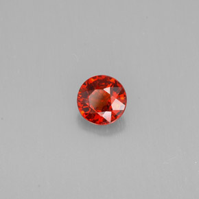 Grenat spessartite orange naturelle coupe roude, 0,80 ct, VVS-VS