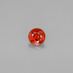 Grenat spessartite orange naturelle coupe roude, 0,74 ct, VVS-VS