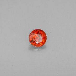 Grenat spessartite orange naturelle coupe roude, 0,74 ct, VVS-VS