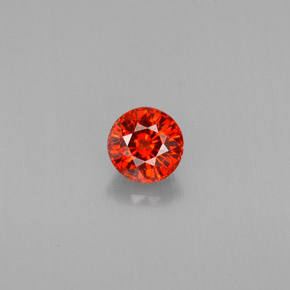 Grenat spessartite orange naturelle coupe roude, 1,12 ct, VVS-VS