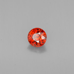 Grenat spessartite orange naturelle coupe roude, 1,12 ct, VVS-VS