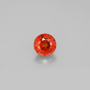 Grenat spessartite orange naturelle coupe roude, 0,92 ct, VVS-VS