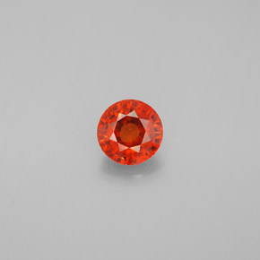 Grenat spessartite orange naturelle coupe roude, 0,87 ct, VVS-VS