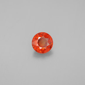 Grenat spessartite orange naturelle coupe roude, 0,87 ct, VVS-VS