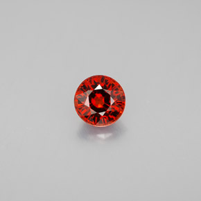 Grenat spessartite orange naturelle coupe roude, 0,89 ct, VVS-VS