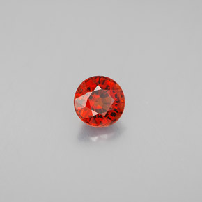Grenat spessartite orange naturelle coupe roude, 0,89 ct, VVS-VS