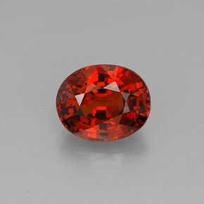 Grenat spessartite orange naturelle coupe ovale, 2,43 ct, VVS-VS