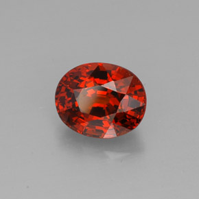 Grenat spessartite orange naturelle coupe ovale, 2,43 ct, VVS-VS
