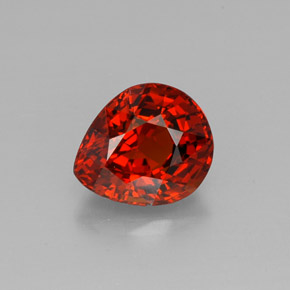 Grenat spessartite orange naturelle en forme de poire, 2,90 ct, VVS