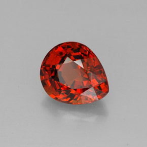 Grenat spessartite orange naturelle en forme de poire, 2,90 ct, VVS