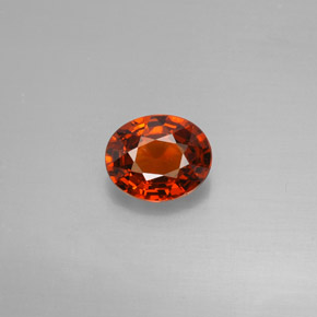 Grenat spessartite orange naturelle coupe ovale, 1,74 ct, VVS