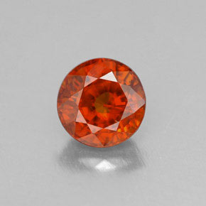 Grenat spessartite orange naturelle coupe roude, 0,76 ct, VVS-VS