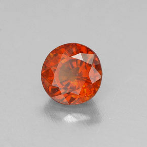 Grenat spessartite orange naturelle coupe roude, 0,76 ct, VVS-VS