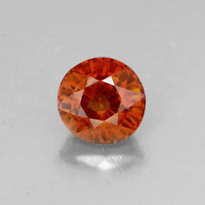 Grenat spessartite orange naturelle coupe roude, 0,84 ct, VVS-VS