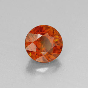 Grenat spessartite orange naturelle coupe roude, 0,84 ct, VVS-VS