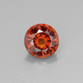 Grenat spessartite orange naturelle coupe roude, 0,69 ct, VVS-VS