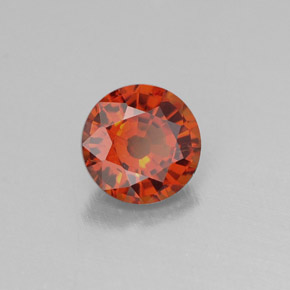 Grenat spessartite orange naturelle coupe roude, 0,69 ct, VVS-VS