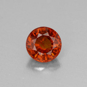 Grenat spessartite orange naturelle coupe roude, 0,72 ct, VVS-VS