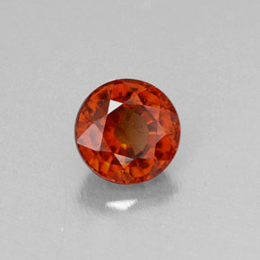 Grenat spessartite orange naturelle coupe roude, 0,72 ct, VVS-VS