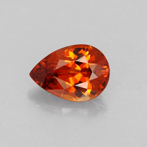 Grenat Spessartite Rouge orange naturelle En forme de poire, 1.25 ct, VS