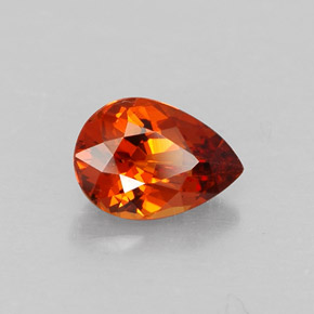 Grenat Spessartite Rouge orange naturelle En forme de poire, 1.25 ct, VS