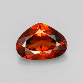 Grenat spessartite rouge naturelle en forme de poire, 1,91 ct, VVS-VS