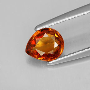Grenat spessartite orange naturelle en forme de poire, 0,90 ct, VS
