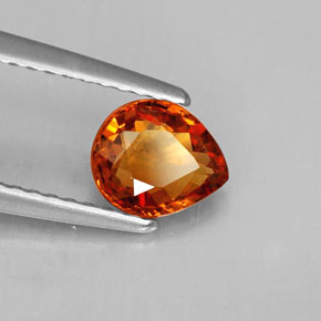 Grenat spessartite orange naturelle en forme de poire, 0,90 ct, VS