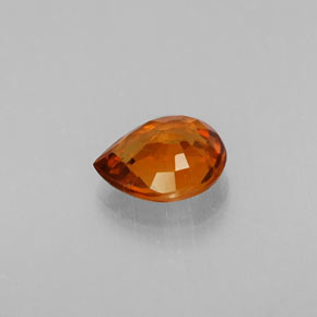 Grenat spessartite orange naturelle en forme de poire, 0,90 ct, VS