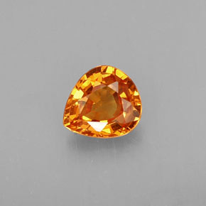 Grenat spessartite orange naturelle en forme de poire, 0,74 ct, VS