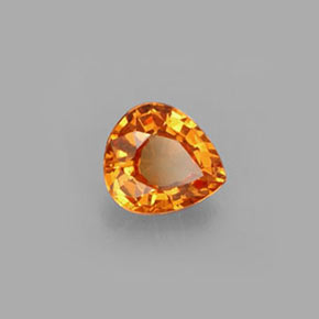 Grenat spessartite orange naturelle en forme de poire, 0,74 ct, VS