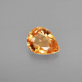 Grenat spessartite orange naturelle en forme de poire, 0,80 ct, VS