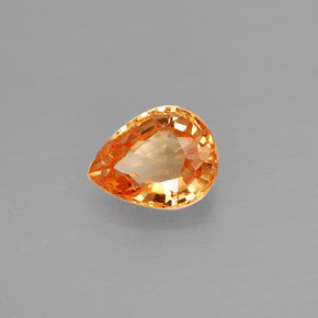 Grenat spessartite orange naturelle en forme de poire, 0,80 ct, VS